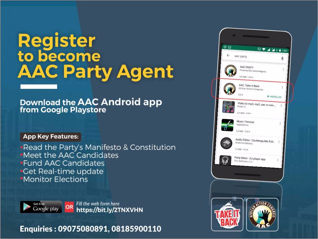 REGISTER AS AN AAC PARTY AGENT – 10 DAYS to GO!